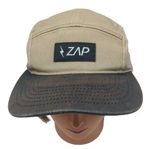 ZAP 5 Panel Hat‎ For Men - Classic Tan & Brown Canvas Camper Cap FIRM!